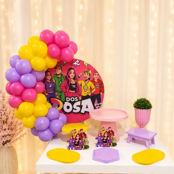 Tema Infantil Tons de Rosa - Kit Celebre