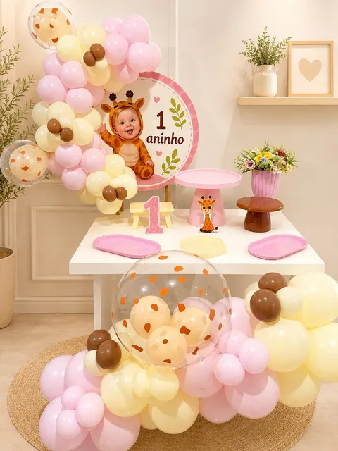 Festa Infantil Girafinha Safari - Kit Premium